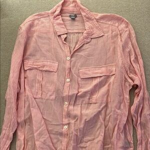 Aerie Pink Striped Blouse